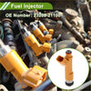 Orange fuel injector with metallic silver top and black base featuring integrated electrical connector for toyota ractis
