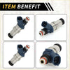 Fuel injector 4 holes for toyota tacoma 1995-2001 in blue and silver with black rubber seals