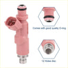Pink plastic fuel injector with metallic base and black o-ring for toyota 4runner 2.7l 1999-2001