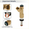 Fuel injector for toyota 4runner 4.0 v6 tan plastic body with silver metallic nozzle and black rubber o-ring
