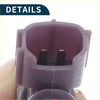 Gray plastic automotive electrical connector with two black pins visible on back side for toyota avensis fuel injector