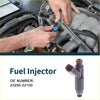 Gray plastic fuel injector with blue connector and black tip model 23250-22100 for Toyota Avensis 1.8 VVT-i 2003-2008