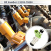 Fuel injector for toyota cressida luxury 3.0 1989-1992 in green and silver with black rubber seals shown from the back side