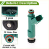 Teal fuel injector with black base red o-ring and metallic nozzle for toyota highlander base 2.4 2004-2007