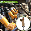 Yellow plastic fuel injector with metallic threaded tip and black rubber seal for toyota matrix base 1.8 2009-2012