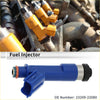 Fuel injector for toyota matrix xrs 1.8 2004-2006 with blue plastic, metal body, black cap, orange o-ring, and silver connector