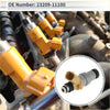 Yellow and gray fuel injector with black rubber seals model 23209-11100 for toyota paseo 1.5l 1992-1995