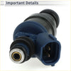 Fuel injector for toyota paseo base 1.5 1996-1998 with blue plastic body black rubber seals and metallic threaded end