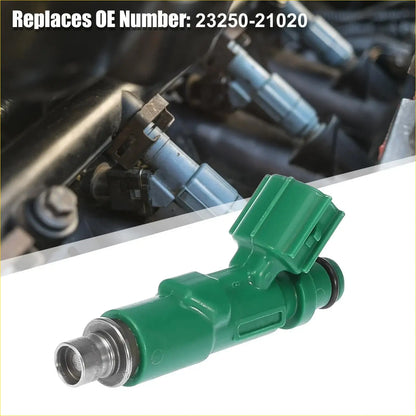 Green plastic fuel injector with metallic tip for toyota prius echo 1.5l 2000-2009 replaces oe 23250-21020