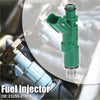 Green plastic fuel injector with metallic threaded tip and black rubber o-ring for toyota prius echo 1.5l 2000-2009