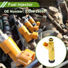 Yellow plastic fuel injector with metallic threaded tip and black rubber seal for toyota rav4 base 2.0 2001-2003