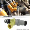 Fuel injector for toyota rav4 sxa1 3sge 1989-1999 in yellow and gray with black rubber seals visible from the back side