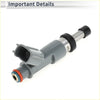 Fuel injector for toyota tacoma 2.7l gray plastic with metallic silver nozzle and black rubber seals
