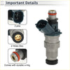 Dark teal plastic and metallic fuel injector with durable orange o-ring for toyota tacoma sr5 2.4 1998-2000