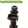 Black plastic fuel injector with teal rubber seal and metallic ring for toyota tundra 4.7l 2005-2009 back side
