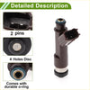 Dark brown plastic fuel injector with metallic silver base and black rubber o ring for toyota tundra 4.7l 2005-2009
