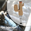 Tan plastic and metal fuel injector with red o-ring for Toyota Tundra Sequoia 4.6L 5.7L 2008-2010