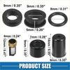 Black rubber fuel injector o rings seals and caps in various sizes with one gold metal top for toyota tacoma 95-00