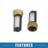 Gold-toned and black fuel injector o rings seals with micro filter cartridges featuring clear mesh screen for toyota 4runner