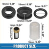 Set of black rubber and translucent plastic fuel injector o rings with brass insert for toyota 4runner seals