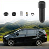 Black cylindrical tire pressure monitoring sensor with ribbed cap and threaded body for toyota 3vze seal o-rings
