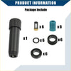 Black cylindrical air filter housing with ribbed top cap and threaded base for toyota 4runner fuel injector seal repair