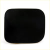Black matte fuel lid cover lock hinge with rounded corners for Toyota Hilux 2004-2015 shown from back side