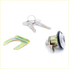 Silver-toned metal fuel lid gas lock cylinder with black rubber seal and keys for nissan datsun 120y 140y 150y sunny