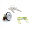 Silver fuel lid gas lock cylinder with keys and metal bracket for nissan pathfinder 720 sd23 d23 ute truck