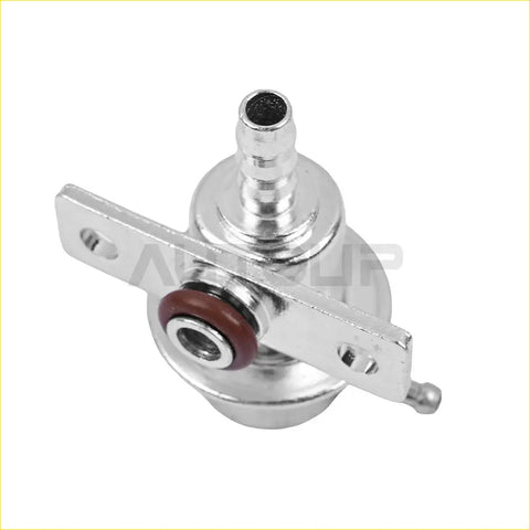 Silver metallic fuel pressure regulator with red rubber seal and threaded fittings for ford ranger 1999 to 2001
