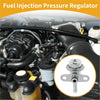 Chrome-finished fuel pressure regulator with cylindrical top and flanged base for toyota avanza sparky 2000-2003 shown in close-up