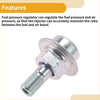Silver metallic fuel pressure regulator with threaded shaft and hex flange for toyota land cruiser 1998-2007 20-70 psi