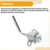 Silver metallic metal fuel pressure regulator with curved tube and mounting bracket for 2001-2005 toyota tacoma