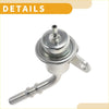 Shiny chrome finished fuel pressure regulator with cylindrical body and curved hose for toyota tundra 2000-2023