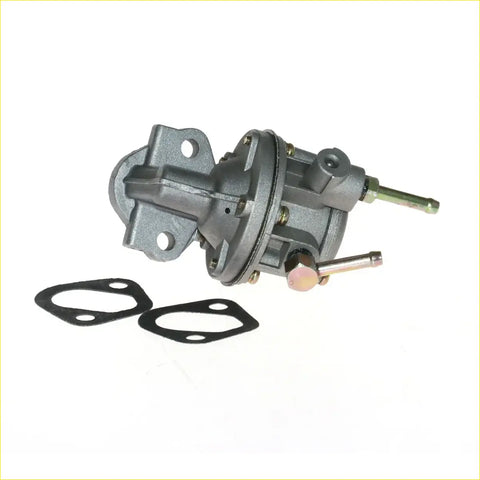 Gray metallic fuel pump with two brass fittings and black rubber gaskets for nissan datsun sunny b310 models