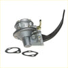 Silver metallic fuel pump 1.6L with black rubber hose and brass fittings for 1979-1981 Nissan Datsun Bluebird Van