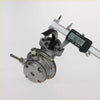 Silver metallic fuel pump assembly with black rubber parts measured by digital caliper for nissan datsun 720 1980-1986