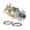 Silver metallic fuel pump with brass fittings and black rubber gasket for nissan ad wingroad expert van 1982-1990