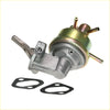 Silver and brass-colored mechanical fuel pump with attached gaskets for nissan ad wingroad expert van 1982-1990