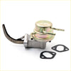 Silver metallic fuel pump with curved lever and brass fittings for Nissan Datsun 720 ute D21 Z20 Z22 Z24 engine 1980-1986