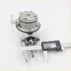 Gray metallic fuel pump for nissan datsun bluebird 910 911 912 with brass screws and silver handle measured by caliper