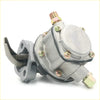 Gray metallic fuel pump with brass fittings and spring-loaded lever for toyota hilux 2nd gen 1972-1978