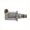 Silver metallic fuel pump pressure regulator with beige plastic electrical connector and threaded metal fittings