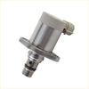 Silver metallic fuel pump pressure regulator with beige plastic housing and integrated electrical connector suitable for suction valve
