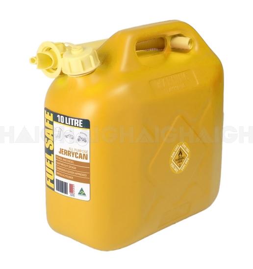 Fuel Safe Plastic Jerry Can Container 10L Yellow FC10Y