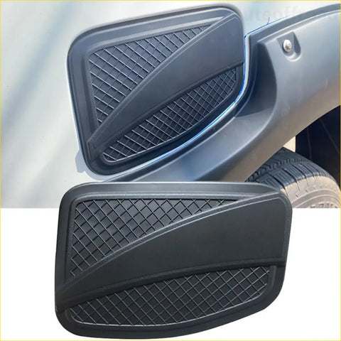 Black plastic side skirt trim with diamond-patterned grille and sleek angular design for ford ranger 2022+ matte finish