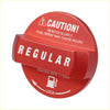 Red metallic fuel tank cap cover replacement for toyota 4wd ute with regular label and safety instructions in white