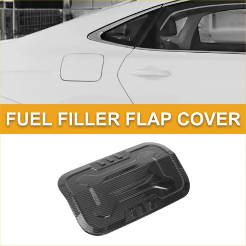 Black carbon fiber textured fuel filler flap cover for toyota prado 2024-2025 adhesive type back side view