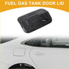 Black carbon fiber fuel tank door cap for toyota prado 2024-2025 with textured reinforced design shown from back side