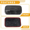 Back side of black carbon fiber textured fuel tank door cap cover with red trim for toyota prado 2024-2025